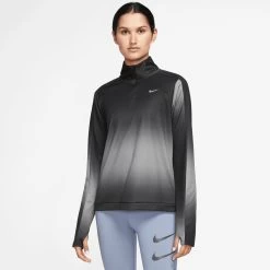 Nike Runningshirt Dri-FIT Swoosh Women's Printed Half-Zip Top -Sport uitgebreid online nike runningshirt dri fit swoosh womens printed half zip top zwart 5